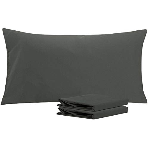 NTBAY King Microfiber Pillowcases - 2 Pack, 20 x 36, Dark Grey