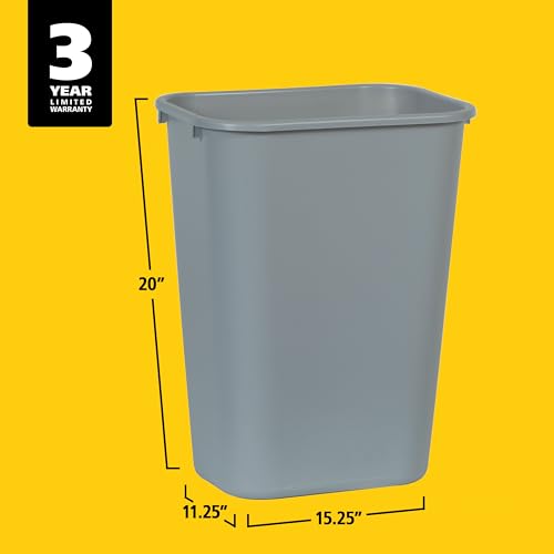 Rubbermaid 10.25-Gallon Trash Can - Durable Plastic Wastebasket for Home & Office