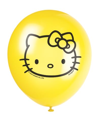 Hello Kitty Latex Balloons - 12 Inch Birthday Party Decorations, 8 Count