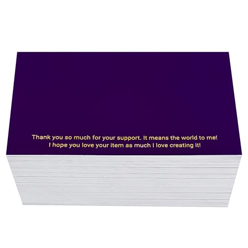 Thank You Cards for Small Business - 100 Pack, Purple Design