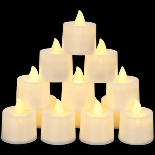 KOABY 25-Pack Flameless Votive Candles - 8 Hour Warm White Light