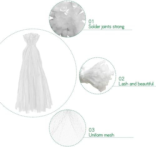 100Pcs 24'' White Mesh Produce Bags for Onions & Seafood