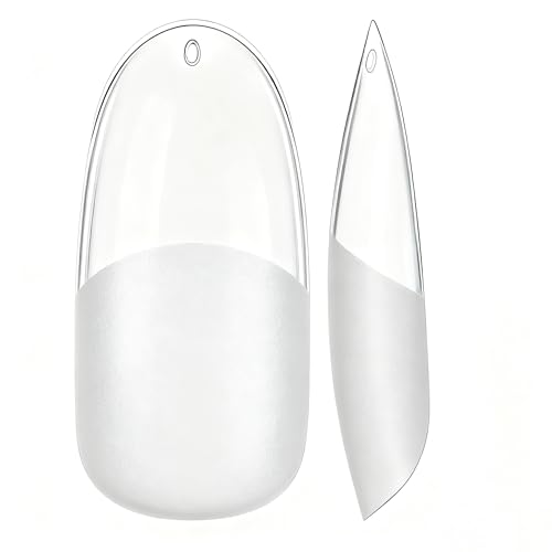 Beuniar Clear Long Oval Acrylic Nail Tips 120Pcs False Nails