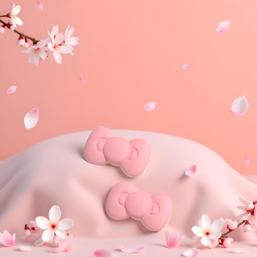 Pink Bow Hair Clips 2-Piece Set Cute Kawaii Barrettes for Women and Girls
