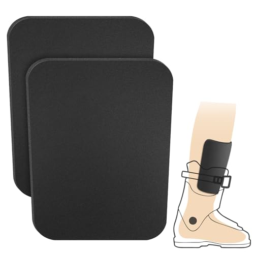 2Pcs/4Pcs 6.5x5 Inch Snowboard Shin Pads-Thinkened Foam Ski Shin Guards-Cuttable Ski Shin Protector Pad for Ski Boot Liner Snowboard Sports Padded Shin Bang Protection