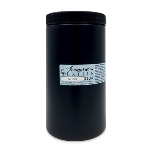 Jacquard Textile Color Brown 32 oz Jar - Permanent Fabric Paint for Clothing & Crafts