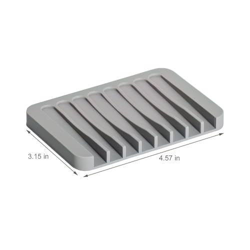 Silicone Soap Dish Set - Self-Draining Holder for Bathroom & Kitchen