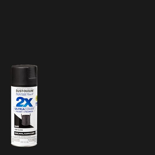 Rust-Oleum Painter's Touch 2X Ultra Cover Spray Paint, Semi-Gloss Black, 12oz