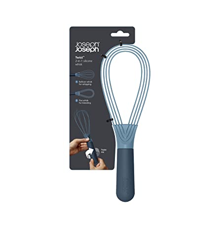 Joseph Joseph Twist 2-in-1 Collapsible Balloon & Flat Whisk, Blue (Pack of 2)