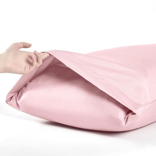 MILVOWOC Dusty Pink Brushed Microfiber Pillowcases - 20x26 Inch, 2 Pack