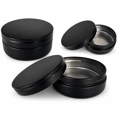 Mini Black Metal Tin Containers - 3 Pcs Portable Storage Set
