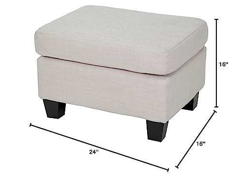 Rosella Biege Fabric Ottoman
