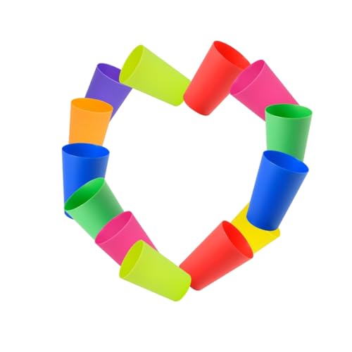Set of 8 Mini Reusable Plastic Cups - Colorful Stackable Tumblers for Parties & Outdoor Use
