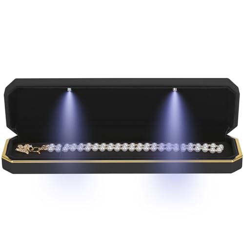 Luxury LED Jewelry Box with Velvet Interior - Necklace Organizer