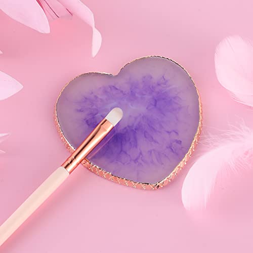 Sibba Resin Nail Art Palette Heart Shape Color Mixing Plate Purple
