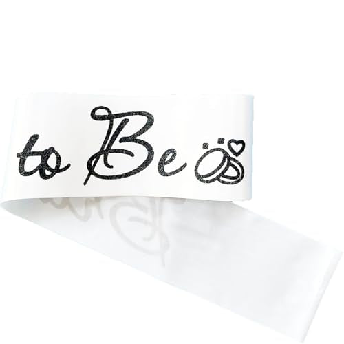 Bride to Be Satin Sash with Black Glitter Letters for Bachelorette Party