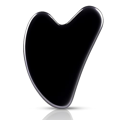 Natural Obsidian Gua Sha Facial Tool for Face, Jawline & Skincare