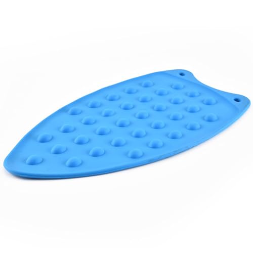 LeLehome Silicone Iron Rest Mat - Heat Resistant 10.5" x 4" Pad, Blue