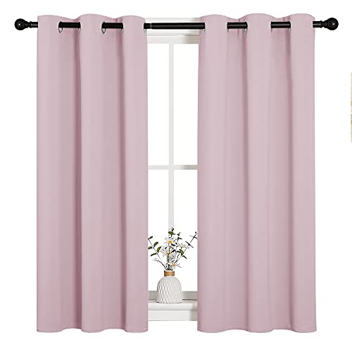 NICETOWN Baby Pink Room Darkening Curtains 34x45 Inches Pack of 2 for Girls Room