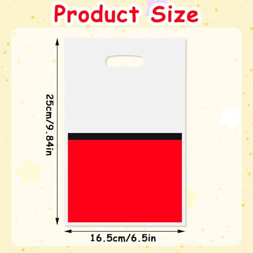 30pcs Red and White Party Favor Bags - Durable Waterproof Goodie Bags