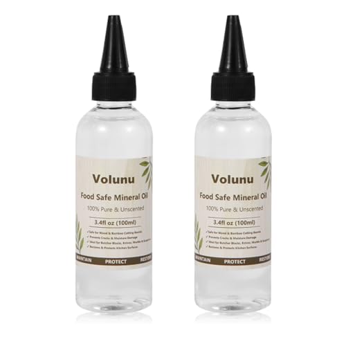 VOLUNU Food Grade Mineral Oil for Cutting Boards & Wood Surfaces - 6.8oz