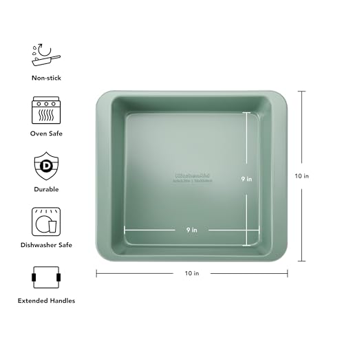 KitchenAid 9-Inch Square Cake Pan - Nonstick Aluminized Steel, Cardamom