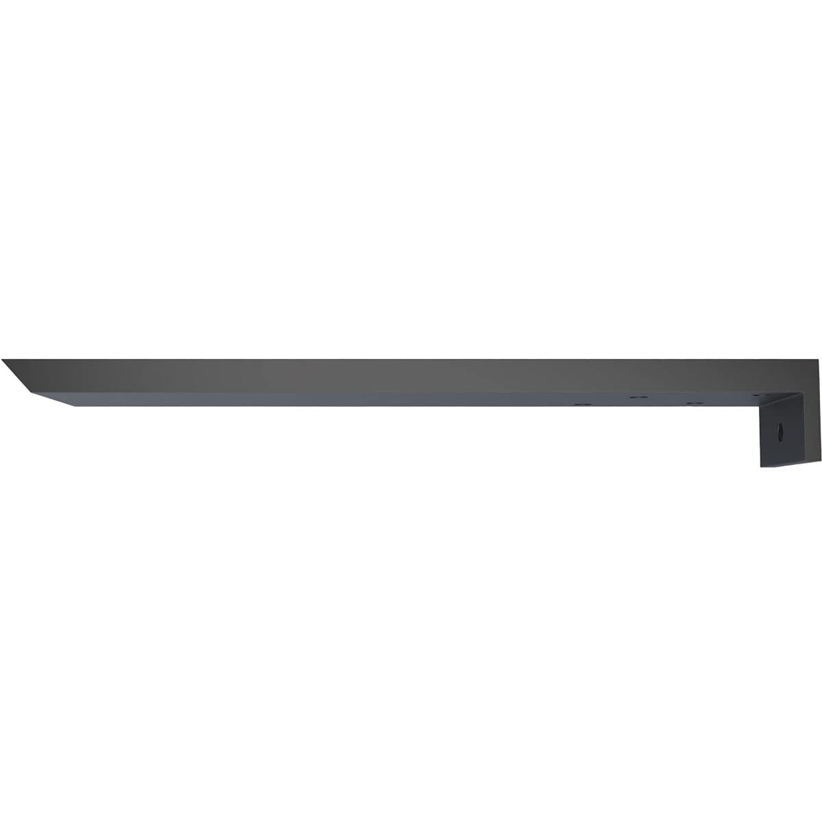 2 1/2"W x 12"D x 1 1/2"H Hidden Floating Steel Heavy Duty Bracket w/Flange, Powder Coated Black