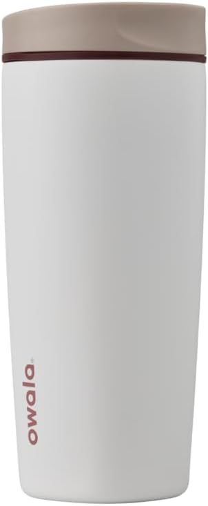 Owala SmoothSip Coffee Tumbler - Insulated Stainless Steel, BPA Free, 20 oz, Vanilla Bean - Perfect for Hot & Iced Drinks
