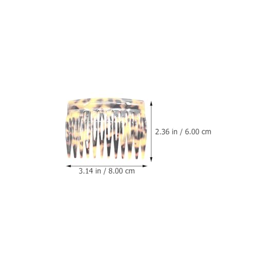 FRCOLOR Acetate Hair Combs 2 Pack - Retro French Side Combs Leopard Print