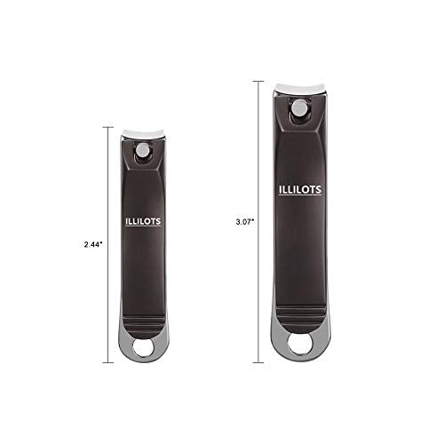 ILLILOTS Professional Nail Clipper Set with Tin Case and Built-in Nail File