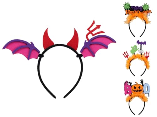 Halloween Spider Web Ghost Horns Headband Party Hair Accessory
