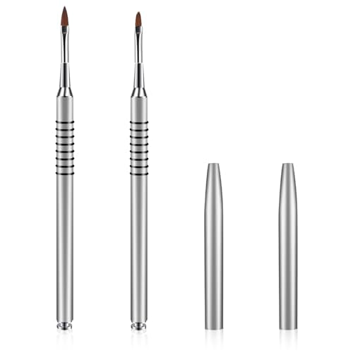 Kolinsky 3D Acrylic Nail Art Brushes Set - Size 2 Flower Painting Pens (2 Pcs)