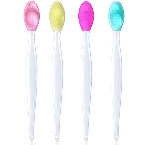 Boao 4-Piece Silicone Exfoliating Lip Brush Set for Smoother Fuller Lips