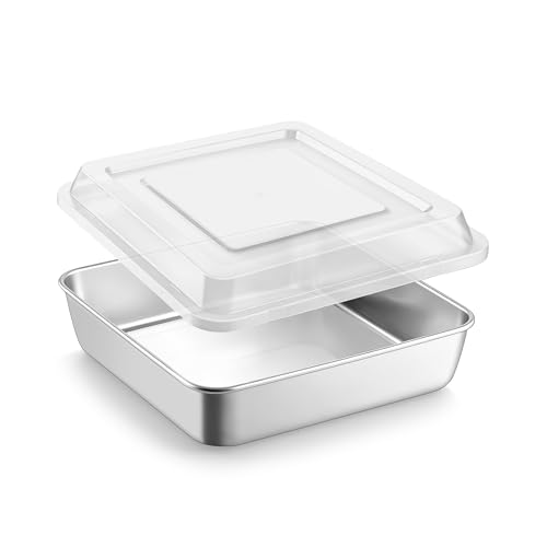 8x8 Inch Stainless Steel Baking Pan with Lid - LIANYU