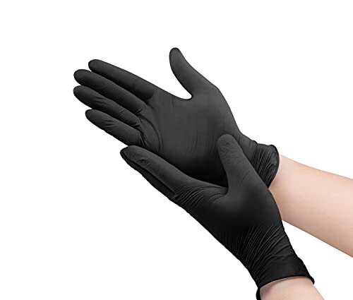 Safeguard Black Nitrile Disposable Gloves, Extra Large, Powder Free (100 Pc)