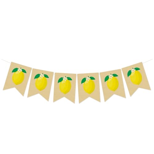 Lemonade Party Banner - 9.6ft Burlap Decoration for Summer Events