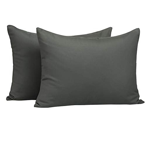 NTBAY Toddler Microfiber Pillowcases Set of 2, Zippered 13x18 in Dark Grey