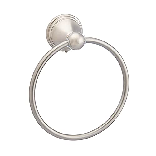Amazon Basics Modern Towel Ring, Satin Nickel, 6.3-Inch