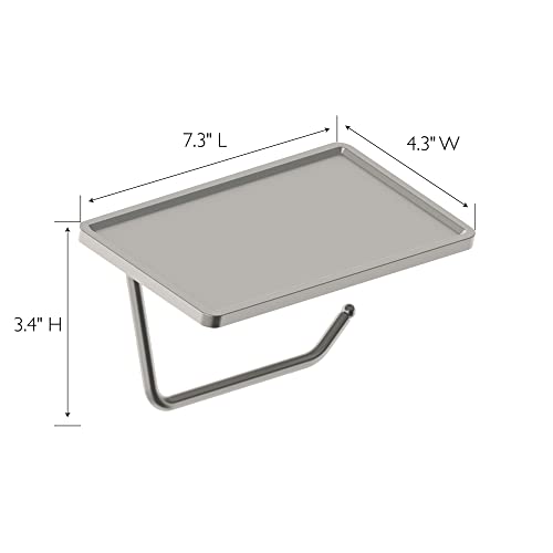 Design House Millbridge Satin Nickel Toilet Paper Holder with Shelf