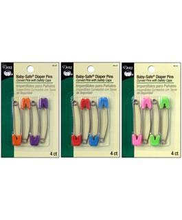 Dritz Baby Safe Curved Diaper Pins, Rustproof Stainless Steel (4-Count)