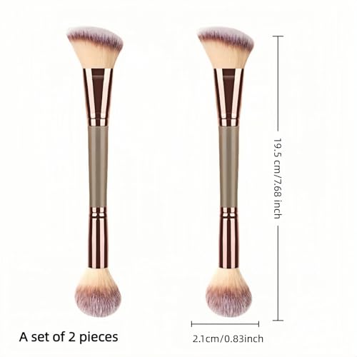 FANBODTA 2-in-1 Dual-Ended Makeup Brush - Soft Synthetic Bristles for Foundation, Concealer & Powder