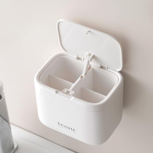 Wall-Mounted Pop-Up Q-Tip Holder & Cotton Pad Dispenser