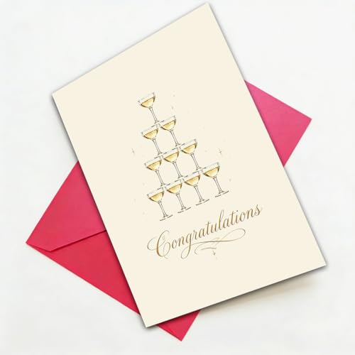 Elegant Wedding Card Set with Red Envelope & Gold Seal