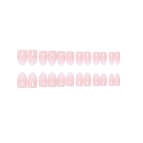 SWEKKE Medium Almond Press on Nails - Pink French Gradient False Nails 24Pcs