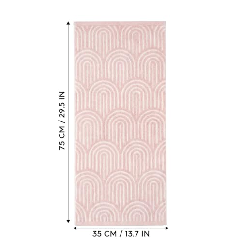 Artoid Mode 100% Cotton Beige Pink Jacquard Hand Towel 13.7" x 29.5"