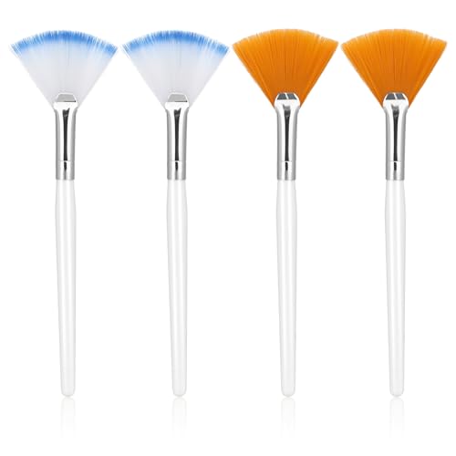 Giantree 4 Pcs Soft Facial Fan Mask Brushes - Makeup Applicator Tool Set