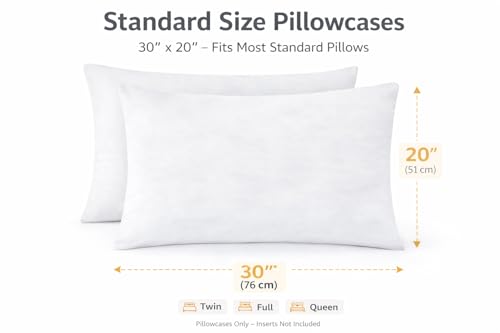 EVOLIVE Ultra-Soft Microfiber Pillowcases Set of 2 - 20"x30" White