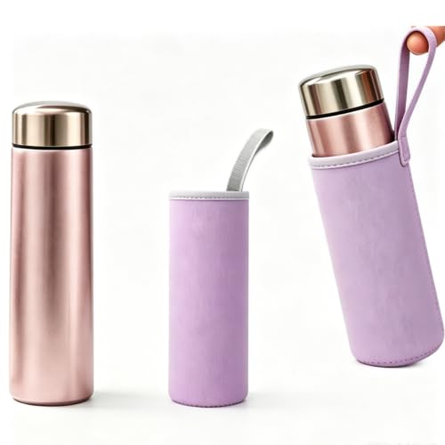 8.5oz Slim Insulated Stainless Steel Bottle with Sleeve - Rose Mini Tumbler