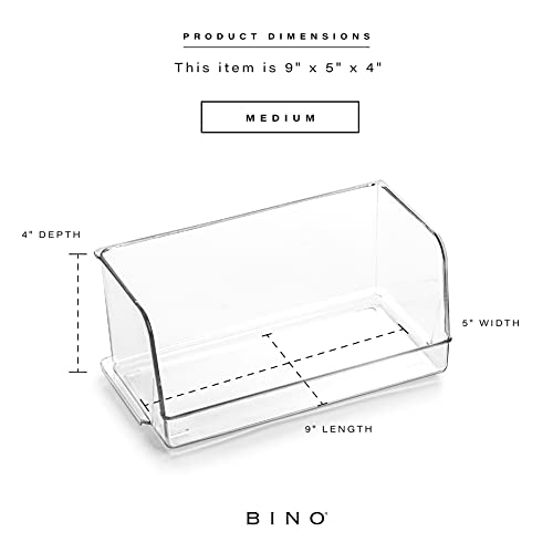 BINO Medium Stackable Plastic Storage Bins | Clear Pantry Organizers