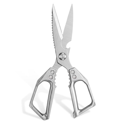 AskBed Heavy Duty Kitchen Scissors - Stainless Steel, Sharp & Ergonomic